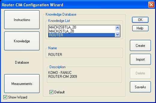 Configuration Wizard Database