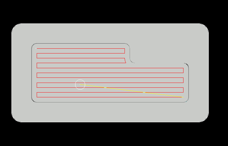 Linear-Pocket-Lead-Hole Tool Path