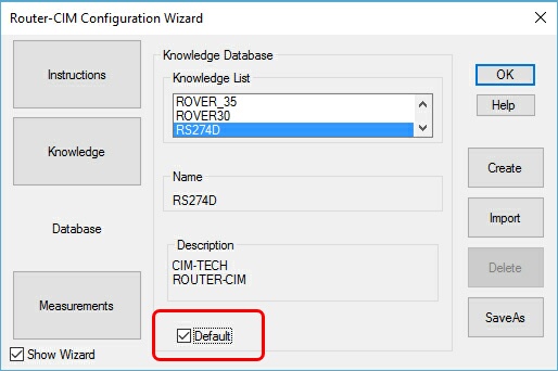 Select Default to set setected Knowledge as default. Select Default to set setected Knowledge as default.