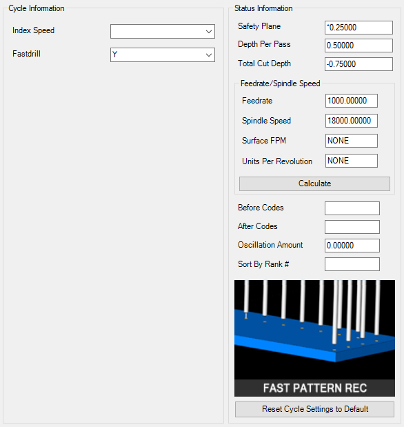 Fast Pattern Recognition Parameters Fast Pattern Recognition Parameters
