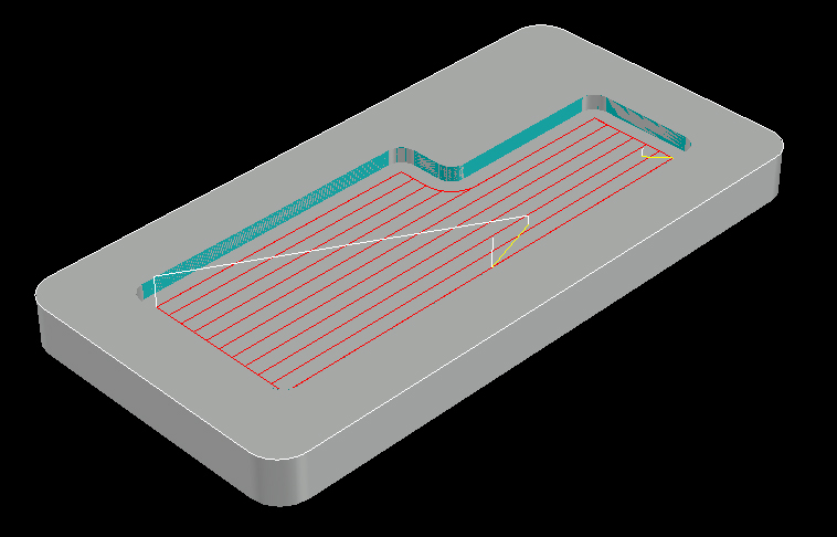 Linear Pocket Ramp-In Tool Path Linear Pocket Ramp-In Tool Path