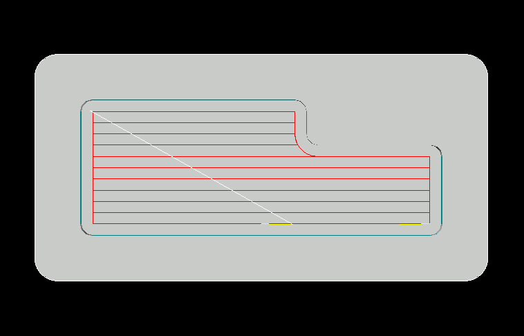 Linear Pocket Ramp-In Tool Path Linear Pocket Ramp-In Tool Path