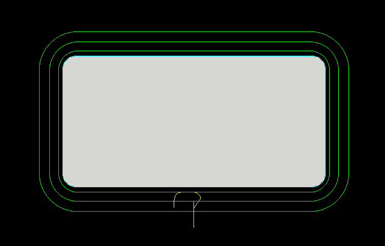 Multi-Pass Outside cut (from above) Multi-Pass Outside cut (from above)