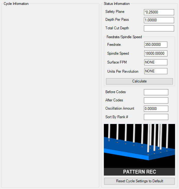 Pattern Recognition Parameters Pattern Recognition Parameters