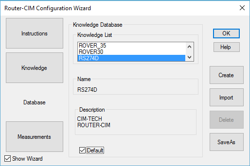 Configuration Wizard Database